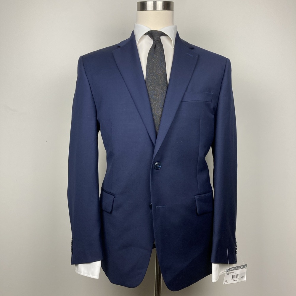 Michael Kors Mens‎ Sportcoat Blazer Jacket Wool Blend Navy 42R